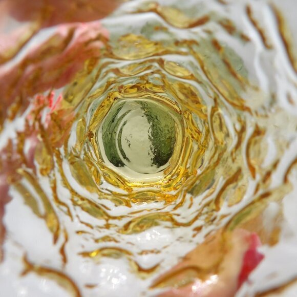 Set of 4 Crinkle Glassware Tumblers, Green and Honey - Picture 5 of 8